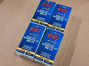 lot 692 image: Lot of (4 Boxes) CCi Quiet-22 Small Game 22 Long Rifle 40 gr Segmented Hollow Point Rimfire Cartridges 50-count