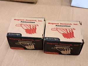 lot 696 image: Lot of (2 Boxes) Magnum Research AE XTPHP 300 gr Handgun Cartridges 20-count