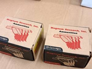 lot 697 image: Lot of (2 Boxes) Magnum Research AE XTPHP 300 gr Handgun Cartridges 20-count