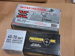 lot 710 image: 45-70 GOVT Ammo 20-count - Precision One, Winchester Super X JHP