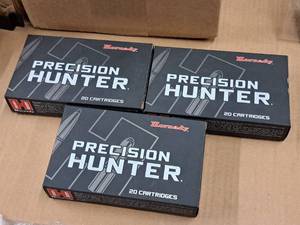 lot 730 image: Lot of (3 Boxes) Hornady Precision Hunter 300 PRC 212 gr ELD-X 2860 Cartridges 20-count