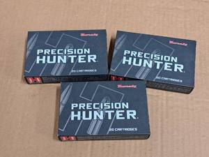 lot 734 image: Lot of (3 Boxes) Hornady Precision Hunter 25-06 REM 110 gr ELD-X Cartridges 20-count