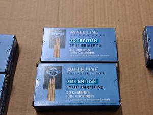 lot 739 image: Lot of (2 Boxes) Rifle Line Ammunition 303 British 174 gr FMJ BT Rifle Cartridges 20-count