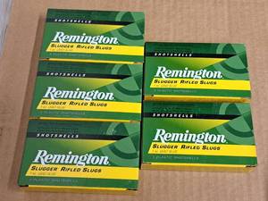 lot 750 image: Lot of (5 Boxes) Remington Slugger 12 Gauge 2-34 1oz Lead Slug Shotshells 5-count