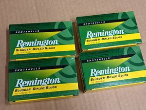 lot 751 image: Lot of (4 Boxes) Remington Slugger 12 Gauge 2-34 1oz Lead Slug Shotshells 5-count