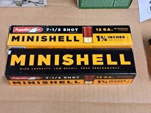 lot 747 image: Lot of (2 Boxes) Aguila Minishell 12 Gauge 1-34 7-12 shot Shotshells 20-count