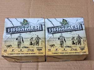 lot 761 image: Lot of (2 Boxes) Hevi Hammer Hevi-Shot 12 Gauge 3 1-14oz 2 Shot Shotshells 25-count