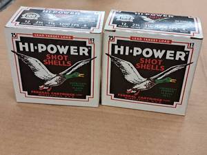 lot 771 image: Lot of (2 Boxes) Federal Hi-Power 12 Gauge 2-34 1-18oz 8 Shot Shotshells 25-count