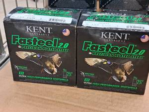 lot 775 image: Lot of (2 Boxes) Kent Fasteel 2.0 Precision Plated Steel 12 Gauge 2-34 1-116oz 2 Shot Ultra High Performance Shotshells 25-count