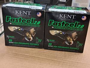 lot 777 image: Lot of (2 Boxes) Kent Fasteel 2.0 Precision Plated Steel 12 Gauge 2-34 1-116oz 2 Shot Ultra High Performance Shotshells 25-count
