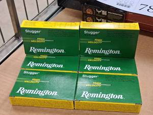 lot 781 image: Lot of (6 Boxes) Remington Slugger High Velocity 12 Gauge 2-34 78oz Rifled Slugs 5-count