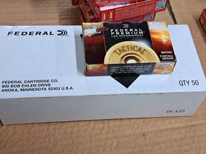 lot 788 image: Lot of (1 Case  10 Boxes) Federal Premium Law Enforcement Tactical 12 Gauge 2-34 9-Pellet - 00 Buck Buckshot Shotshells 5-count
