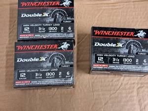 lot 785 image: Lot of (3 Boxes) Winchester Double X High Velocity Turkey Load 12 Gauge 3-12 2oz 6 Shot Shotgun Shells
