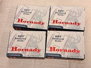 lot 791 image: Lot of (4 Boxes) Hornady 20 Gauge 2-34 250 gr SST Slug Cartridges 5-count