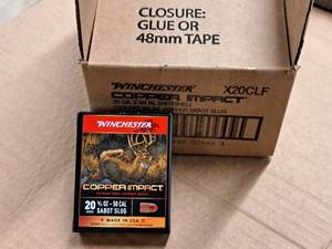 lot 797 image: Lot of (20 Boxes) Winchester Copper Impact 20 Gauge 2-34 34oz 50 cal Copper Sabot Slug Shotshells 5-count