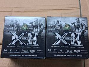 lot 819 image: Lot of (2 Boxes) Hevi-Shot Hevi XII 20 Gauge 3 78oz 4 Shot 12 Density Tungsten Shotshells 25-count