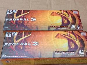 lot 962 image: Lot of (2 Boxes) Federal Fusion 6.5 PRC 140 gr Bonded Soft Point Cartridges 20-count