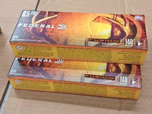 lot 961 image: Lot of (3 Boxes) Federal Fusion 6.5 PRC 140 gr Bonded Soft Point Cartridges 20-count