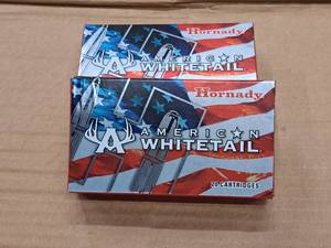 lot 973 image: Lot of (2 Boxes) Hornady American Whitetail 6.5 Creedmore 129 gr Interlock Centerfire Cartridges 20-count