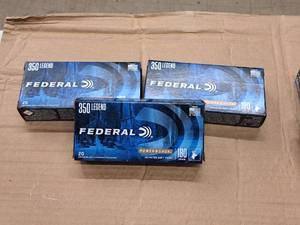 lot 949 image: Lot of (3 Boxes) Federal Power-Shok 350 Legend 180 gr JSP Centerfire Rifle Cartridges 20-count