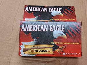 lot 951 image: Lot of (2 Boxes) American Eagle M1 Garand 30-06 Springfield 150 gr FMJ Centerfire Rifle Cartridges 20-count