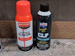 lot 1140 image: Birchwood Casey Gun Oil Spray 10-oz Aerosol Can, Lucas Oil Extreme Duty CLP Spray 11-oz Aerosol Can