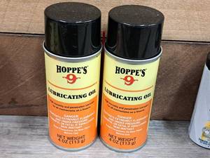 lot 1134 image: Lot of (2) Hoppes No. 9 Lubricating Oil 4-oz Aerosol Can