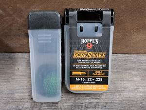 lot 1157 image: Lot of (2) Hoppes No. 9 M16, .22-225 Caliber Bore Snake