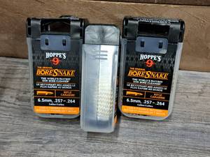 lot 1167 image: Lot of (3) Hoppes No. 9 6.5mm, .257-.264 Caliber Bore Snake