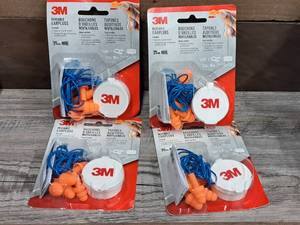 lot 1229 image: Lot of (4) 3M Reusable Corded Earplugs 2-piece