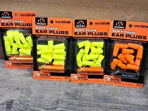 lot 1243 image: Lot of (4) Walkers Soft Foam 32dB NRR Earplugs 7-piece