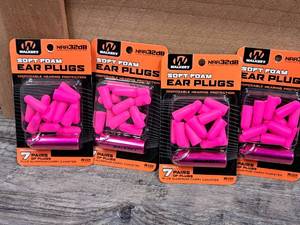 lot 1242 image: Lot of (4) Walkers Soft Foam 32dB NRR Earplugs 7-piece