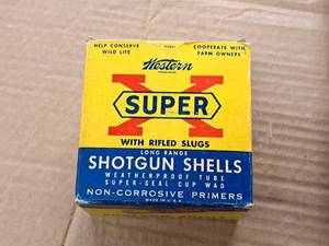 lot 833 image: Lot of (1 Box) Western Super X 12 Gauge 3-34 1oz Rifled Slug Long Range Shotgon Shells 25-count