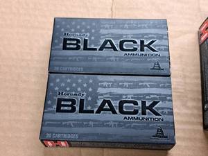 lot 854 image: Lot of (2 Boxes) Hornady Black 5.56 NATO 75 gr Interlock HD SBR Cartridges 20-count