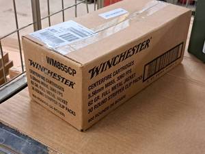 lot 869 image: Lot of (1 Case) Winchester 5.56mm M855 62 gr FMJ Centerfire Cartridges 600-count
