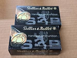 lot 924 image: Lot of (2 Boxes) Sellier & Bellot 38 Special 158 gr LRN Handgun Cartridges 50-count