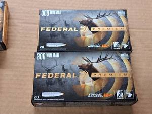 lot 917 image: Lot of (2 Boxes) Federal Premium 300 WIN Mag 165 gr Centerfire Rifle Cartridges 20-count