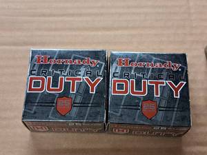 lot 902 image: Lot of (2 Boxes) Hornady FlexLock Critical Duty 9mm Luger 135 gr Cartridges 25-count