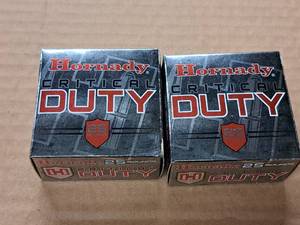lot 903 image: Lot of (2 Boxes) Hornady FlexLock Critical Duty 9mm Luger 135 gr Cartridges 25-count