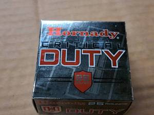 lot 904 image: Lot of (1 Box) Hornady FlexLock Critical Duty 9mm Luger 135 gr Cartridges 25-count