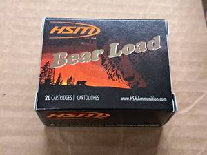 lot 886 image: Lot of (1 Box) HSM Bear Load 10mm 200 gr LEAD RNFP Cartridges 20-count