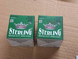 lot 883 image: Lot of (2 Boxes) Sterling Big Game Series .410 Bore 36 Gauge 2-12 14oz Slug 25-count