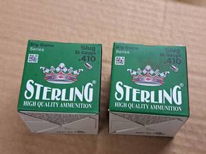 lot 884 image: Lot of (2 Boxes) Sterling Big Game Series .410 Bore 36 Gauge 2-12 14oz Slug 25-count