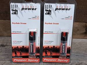 lot 1283 image: Lot of (2) UDAP Pepper Power Pepper Spray Keychain Stream
