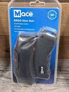 lot 1294 image: Mace ERGO Stun Gun, Carrying Case, Charging Plug, LED Light