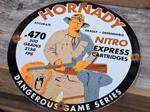 lot 1346 image: Hornady Porcelain Sign 11-34