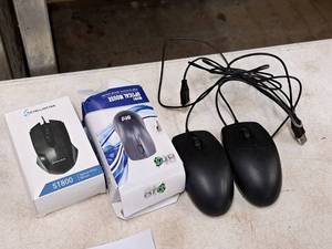 lot 1363 image: Computer Mouse - Bt Optical Wireless, ST800 Wired, (2) USB Wired