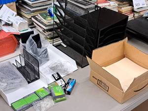 lot 1401 image: Lot of  Misc. Office Supplies - Organizers, Folders, Staples, Tape