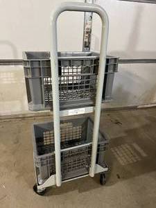 HoverTech HoverCart Storage Item Transport Cart with AKRO-MILS Plastic Bin Baskets - In Great Condition