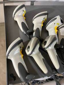 Lot of Barcode Laser Scanners (Symbol and Bayer) with Stand - In Great Working Condition